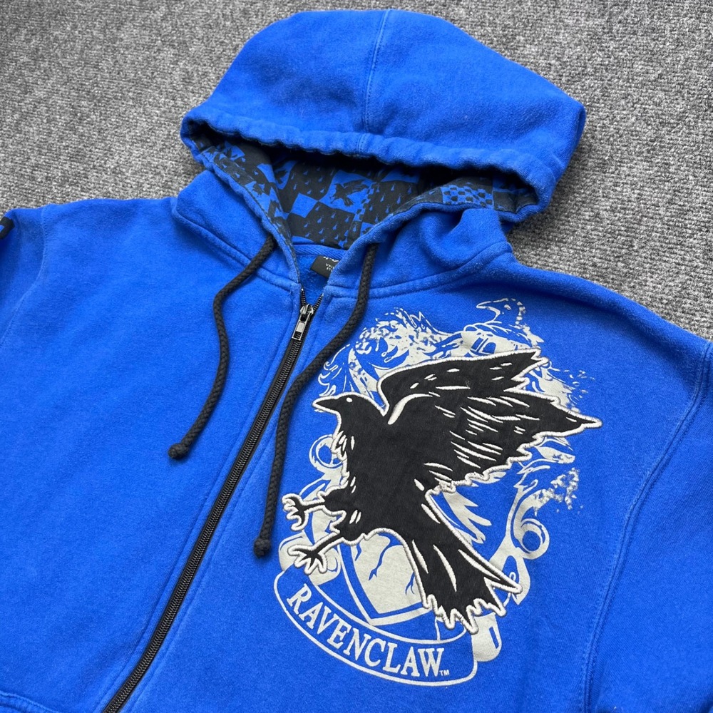 Harry Potter Ravenclaw Wizarding World Blue Graphic Zip Up Hoodie